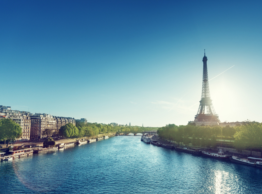 Eiffel tower in sunrise time